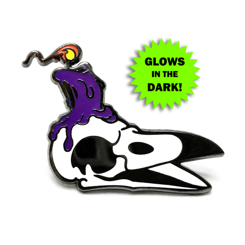 Laughing Crow Candle Co. Enamel Pin (Purple Variant)
